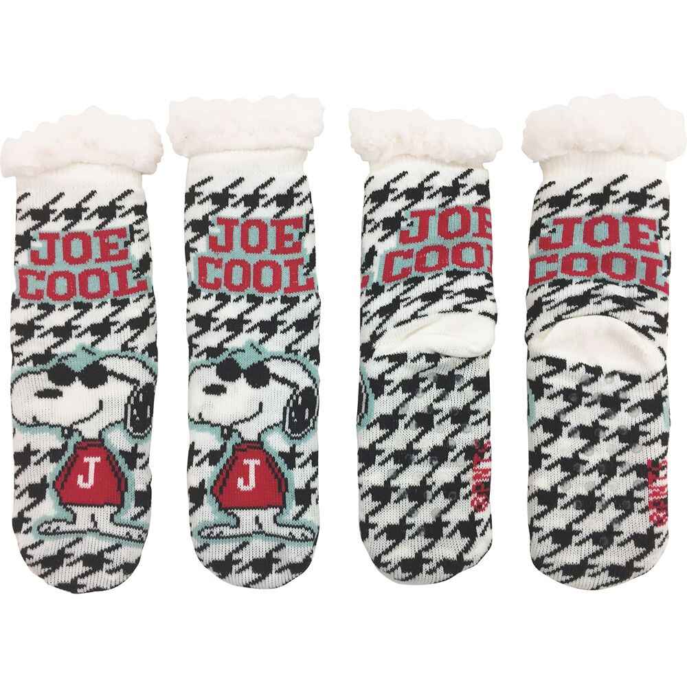 Socks Peanuts Snoopy Joe Cool Hounds Tooth Sherpa Lined Socks