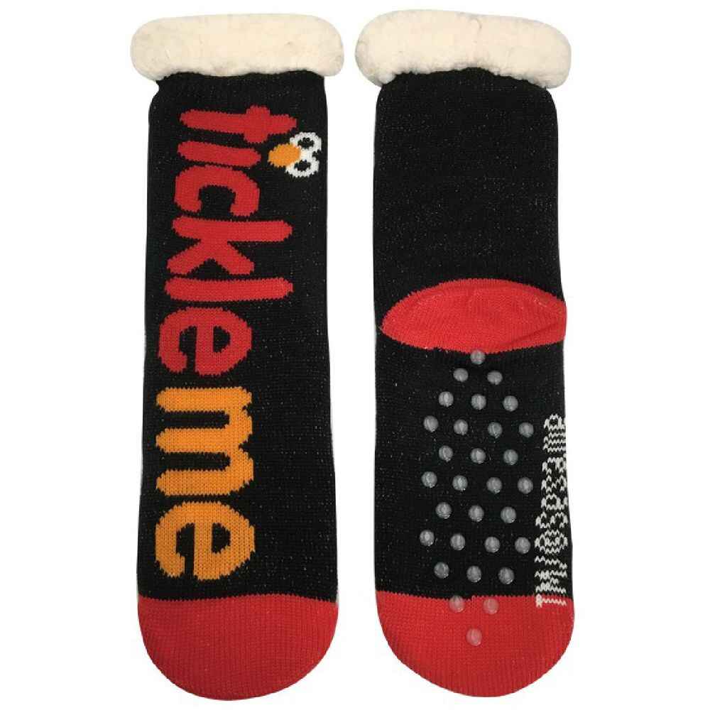 Socks Sesame Street Tickle Me Elmo Red Sherpa Lined Socks
