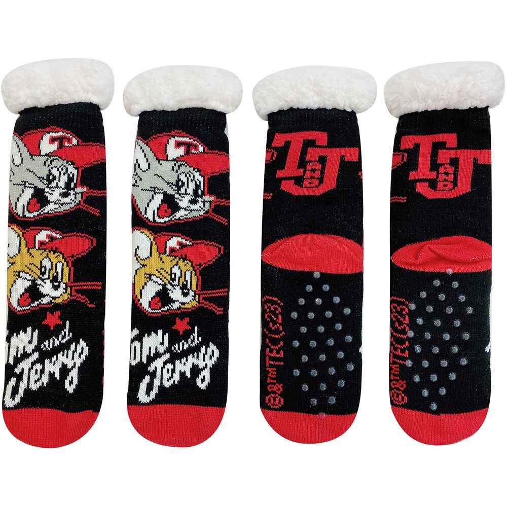 Socks Tom and Jerry Black Sherpa Lined Socks