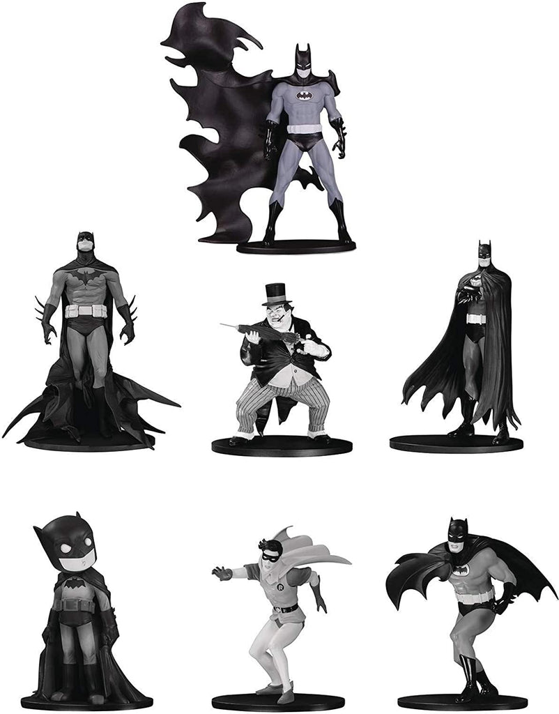 DC Collectibles Batman Black & White Mini Figure 7 Pack Set #4 - fimurineforall.com