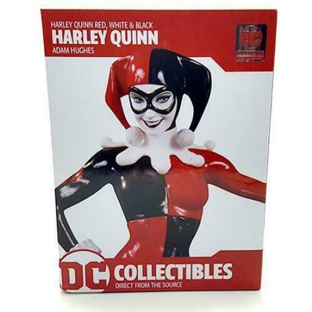 DC Collectibles Harley Quinn 9 Inch Red, White and Black Statue by Adam Hughes - fimurineforall.com