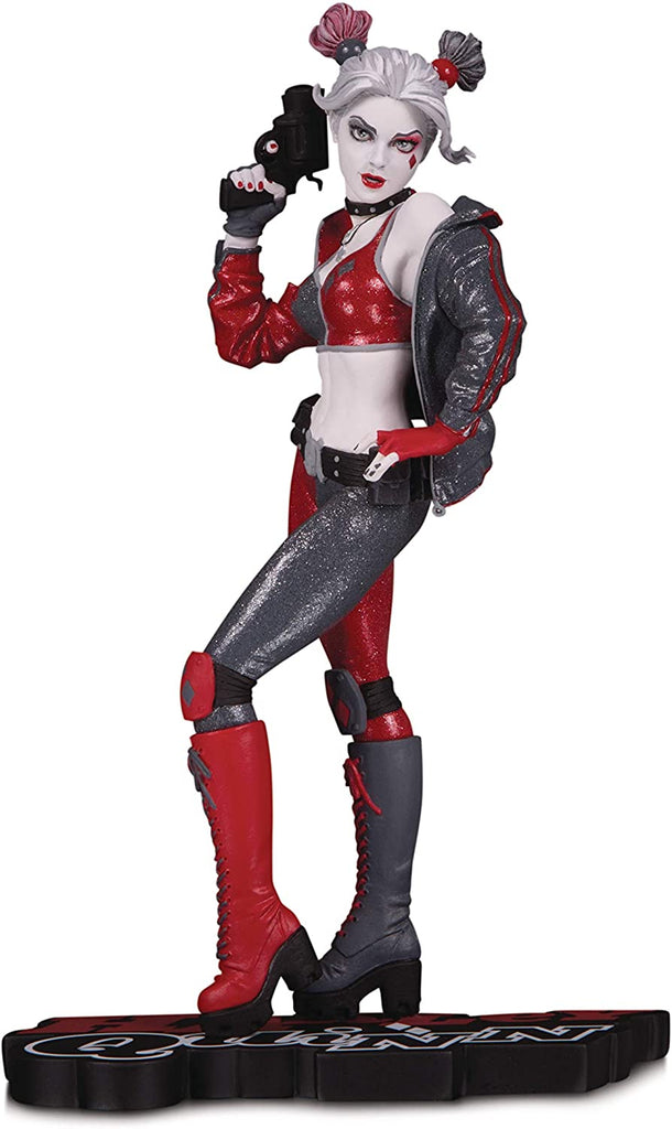 DC Collectibles Harley Quinn Red, White & Black: Harley Quinn by Joshua Middleton Statue, Multicolor - fimurineforall.com