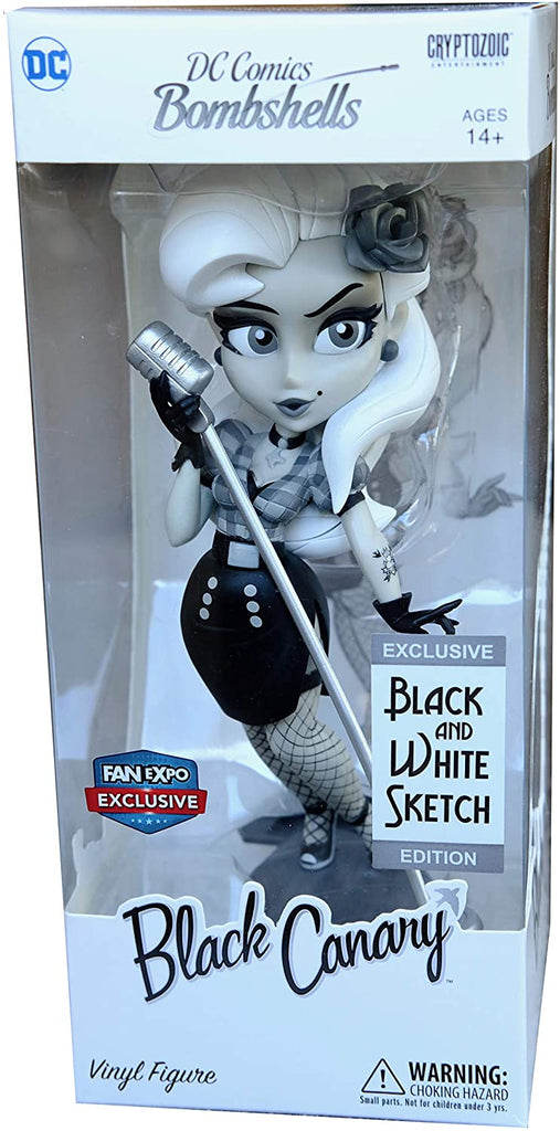 DC Comics Bombshells Black Canary Black and White 7 Inch Vinyl Figure (Sketch Edition) - fimurineforall.com