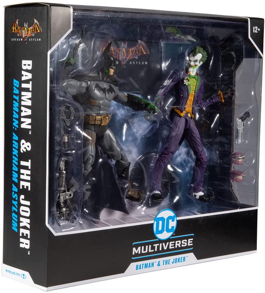 DC Multiverse Batman Arkham Asylum - Batman and Joker (Variant) 7 Inch Action Figure 2-Pack - fimurineforall.com