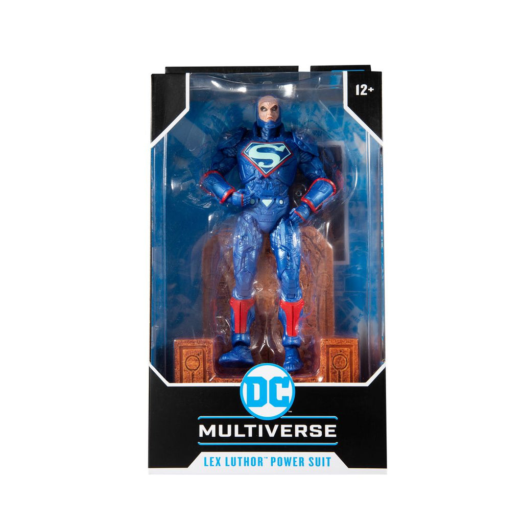 DC Multiverse Comic Lex Luthor in Blue Power Suit 7 Inch Action Figure with Throne - fimurineforall.com