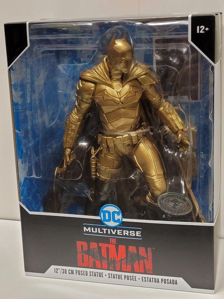 DC Multiverse Gold THE BATMAN Movie Batman 12 Inch Statue Platinum Edition - fimurineforall.com