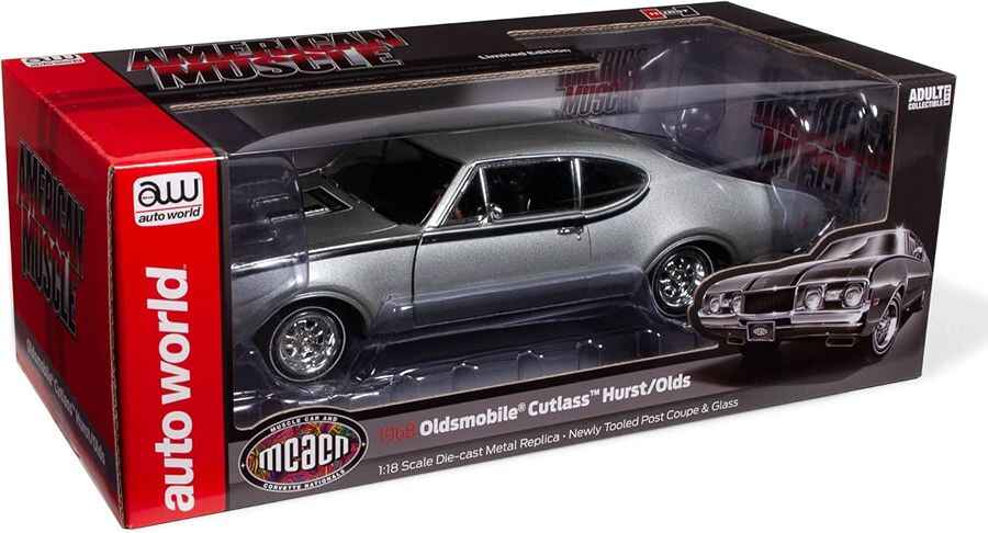 Auto World American Muscle 1968 Oldsmobile Cutlass Hurst Olds 2-Door Post (MCACN) 1/18 Scale Diecast Vehicle Car