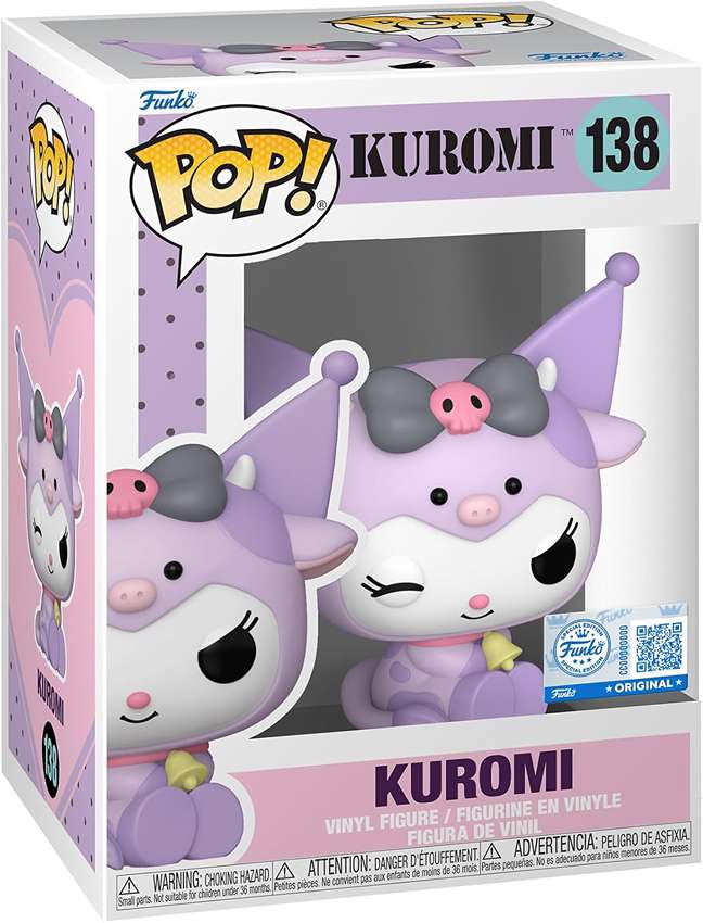 Pop Animation Kuromi (Sanrio) 3.75 Inch Vinyl Figure - Kuromi in Cow Cosplay Exclusive #138