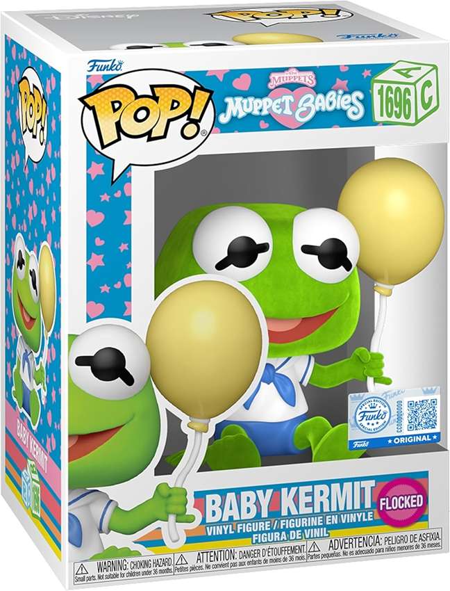 Pop Disney Muppet Babies 3.75 Inch Vinyl Figure - Baby Kermit Flocked Exclusive #1696
