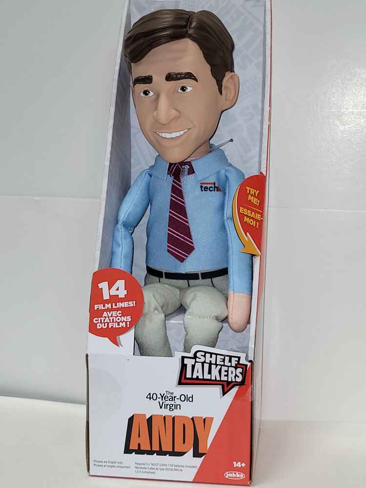 40 Year Old Virgin Shelf Talker Andy Stitzer 12 Inch Talking Plush Doll
