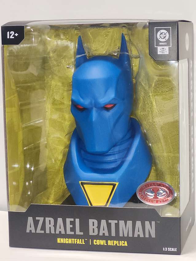 DC Direct Azrael (Batman: Knightfall) Cowl 1/3 Scale 6.75 Inch Platinum Collector Prop Replica