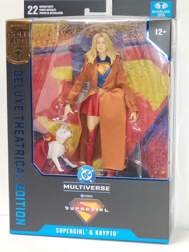 DC Multiverse Theatrical Deluxe Supergirl and Krypto (Supergirl Movie) (Gold Label) 7 Inch Action Figure