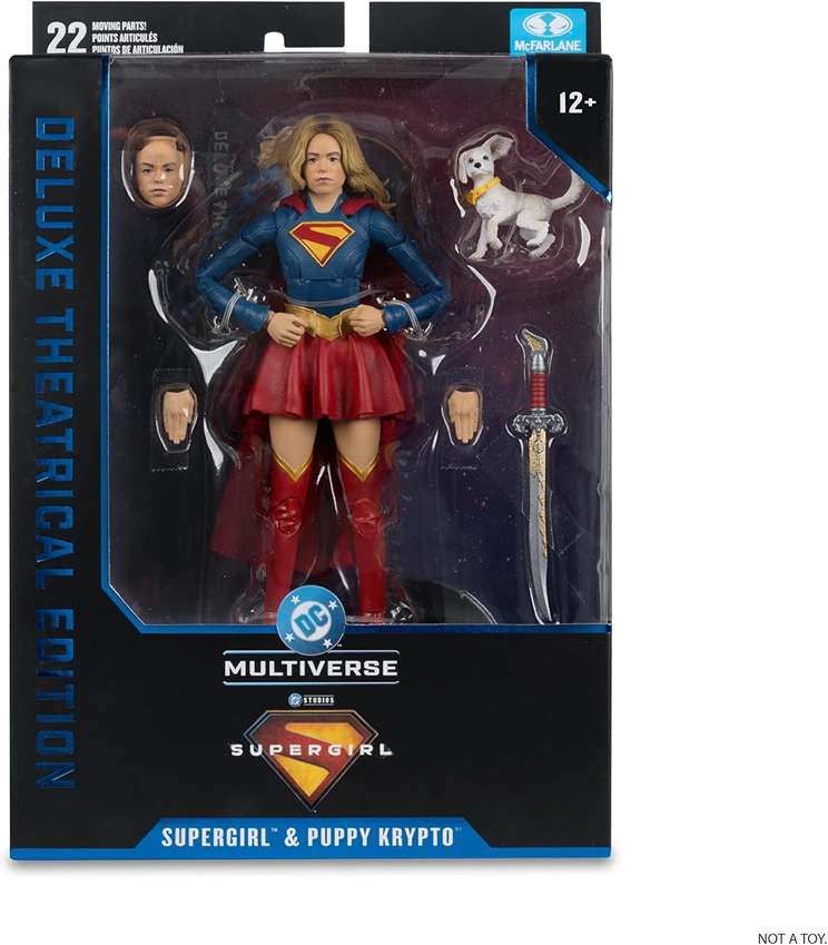 DC Multiverse Theatrical Deluxe Supergirl and Puppy Krypto (Supergirl Movie) 7 Inch Action Figure
