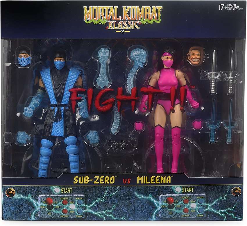 Mortal Kombat Klassic Wave 1 Sub-Zero vs Mileena Deluxe 7 Inch Action Figure 2-Pack (Dam Packaging)