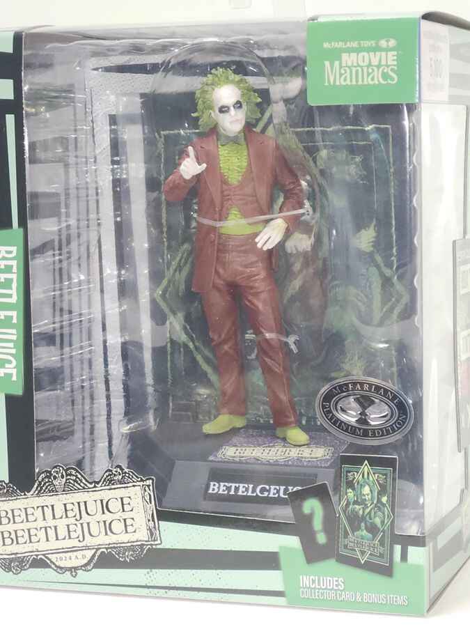 Movie Maniacs Beetlejuice - Beetlejuice Red Suit Platinum 6 Inch Posed Figure