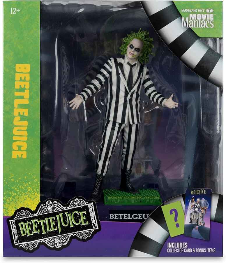 Movie Maniacs Beetlejuice - Beetlejuice Striped Suit 6 Inch Posed Figure