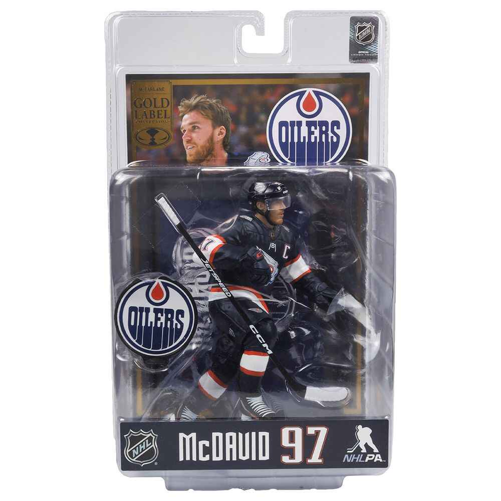 Sportpicks NHL Hockey 7 Inch Posed Figure - Connor Mcdavid (Reverse Retro Jersey) Gold Label Autograph Version