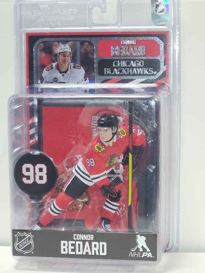Sportpicks NHL Hockey 7 Inch Posed Figure - Connor Bedard 2 #98 (Chicago Blackhawks)