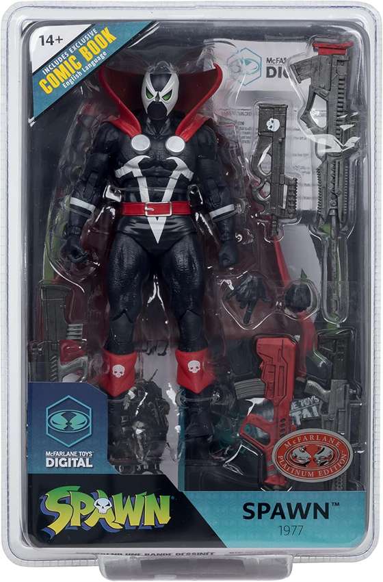 Spawn Digital Page Punchers Spawn 1977 Black and White (Variant) (Red Platinum) 7 Inch Action Figure