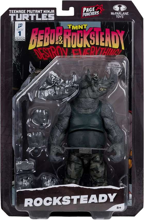 Teenage Mutant Ninja Turtles Page Punchers Wave 2 Rocksteady 5 Inch Action Figure