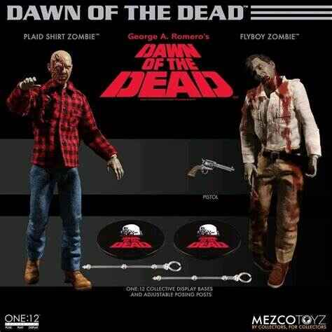 Dawn of the Dead One:12 Collective Plaid Shirt and Flyboy Zombie 2-Pack Deluxe 6 inch 1/12 Scale Action Figure