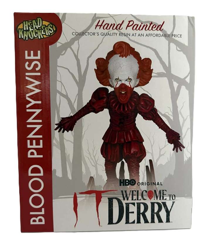 IT Welcome to Derry Blood Pennywise Head Knockers 8 Inch Hand Painted Headknockers