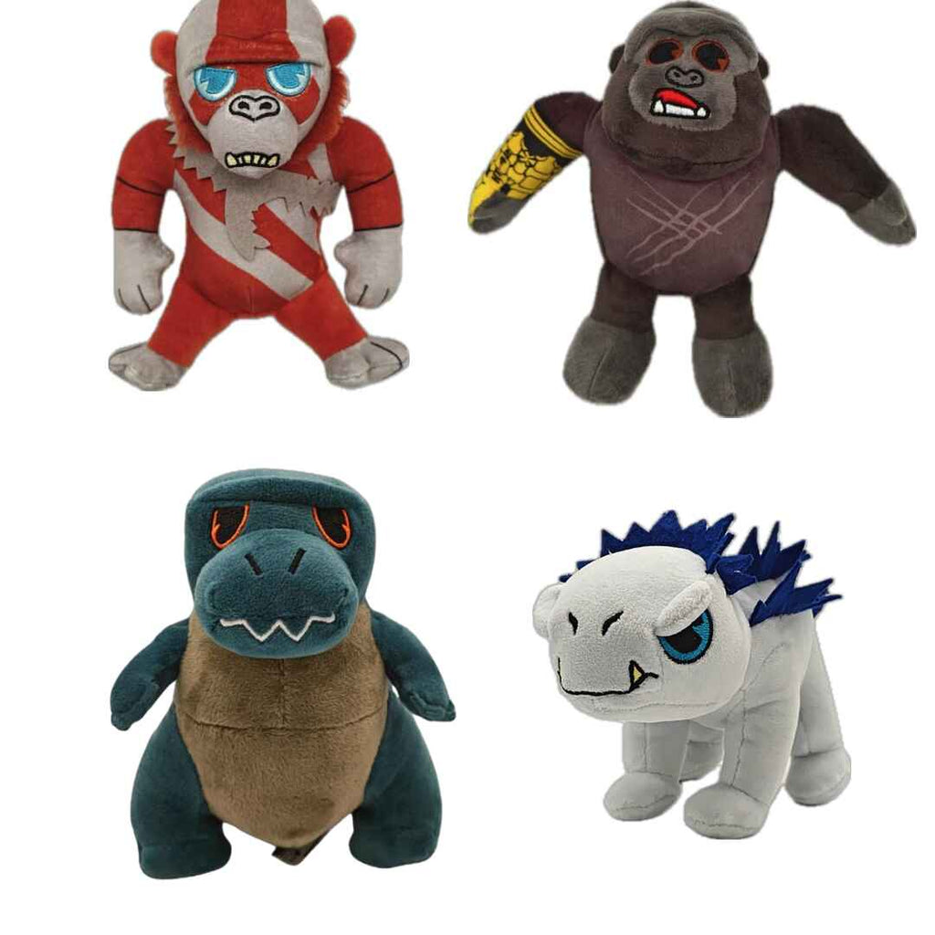 Godzilla X Kong 2 The New Empire Movie Set (4) 6 Inch Plush (Godzilla, Kong, Skar King, Shimo)