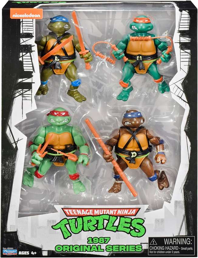 Teenage Mutant Ninja Turtles Classic Basic Retro 4 Inch Action Figure - 1987 Original Series 4-Pack