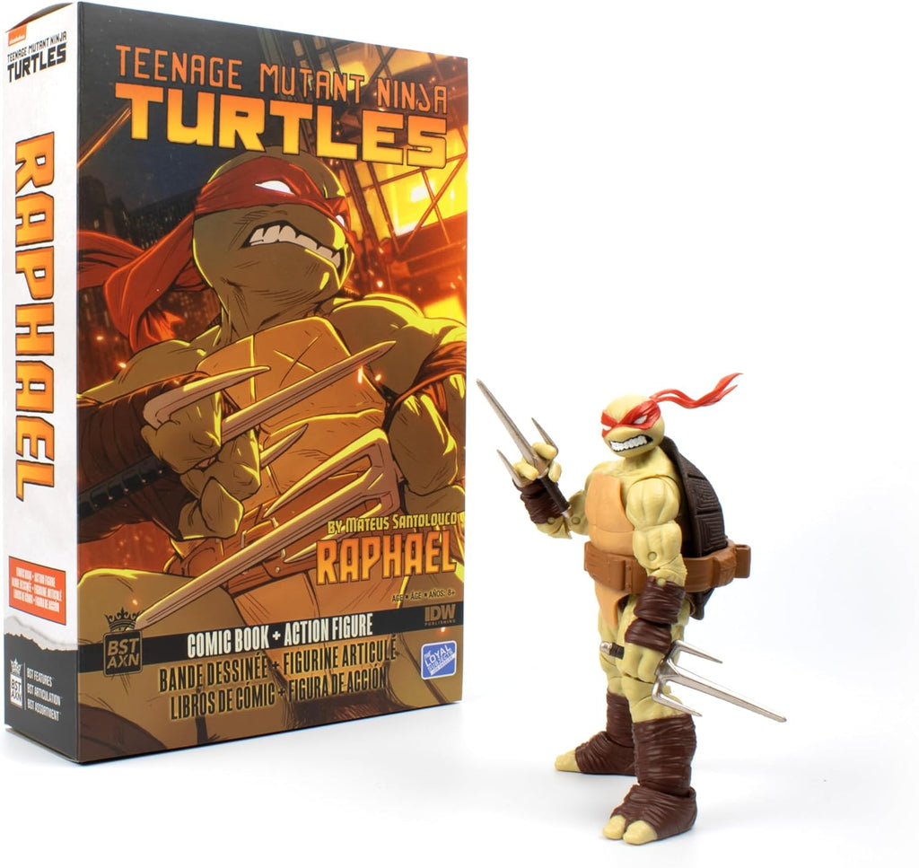 Teenage Mutant Ninja Turtles BST AXN Raphael V2 5 Inch Action Figure With IDW Comic