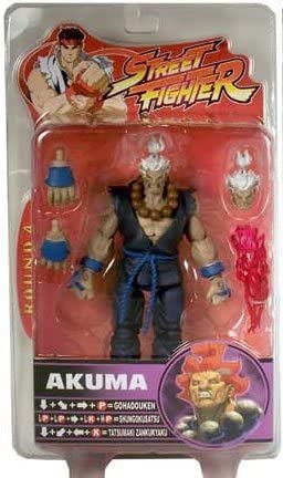 Street Fighter Akuma White Hair and Blue Outfit Action Figure - fimurineforall.com