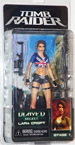 NECA Player Select Exclusive Series 1 Action Figure Lara Croft Union Jack Out... - fimurineforall.com