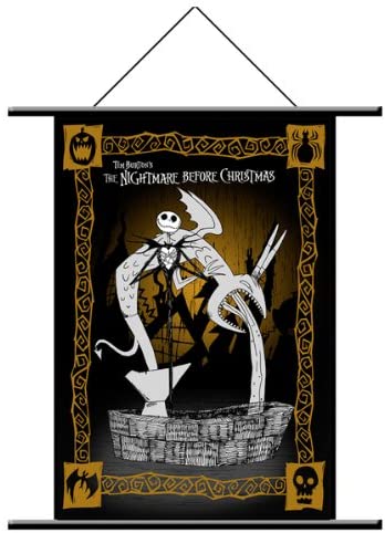 Neca Nightmare Before Christmas "Jack and Fountain" Wall Scroll - fimurineforall.com