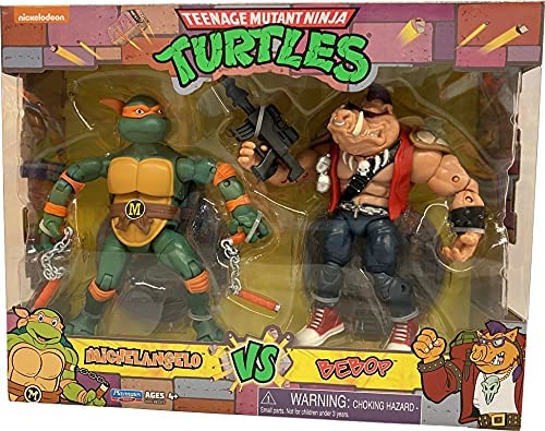 Teenage Mutant Ninja Turtles 6 Inch Action Figure Original TV 2-Pack - Michelangelo vs Bebop - fimurineforall.com