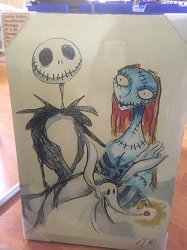 Nightmare Before Christmas Giftware Jack and Sally 16x24 Inch Canvas Art - fimurineforall.com