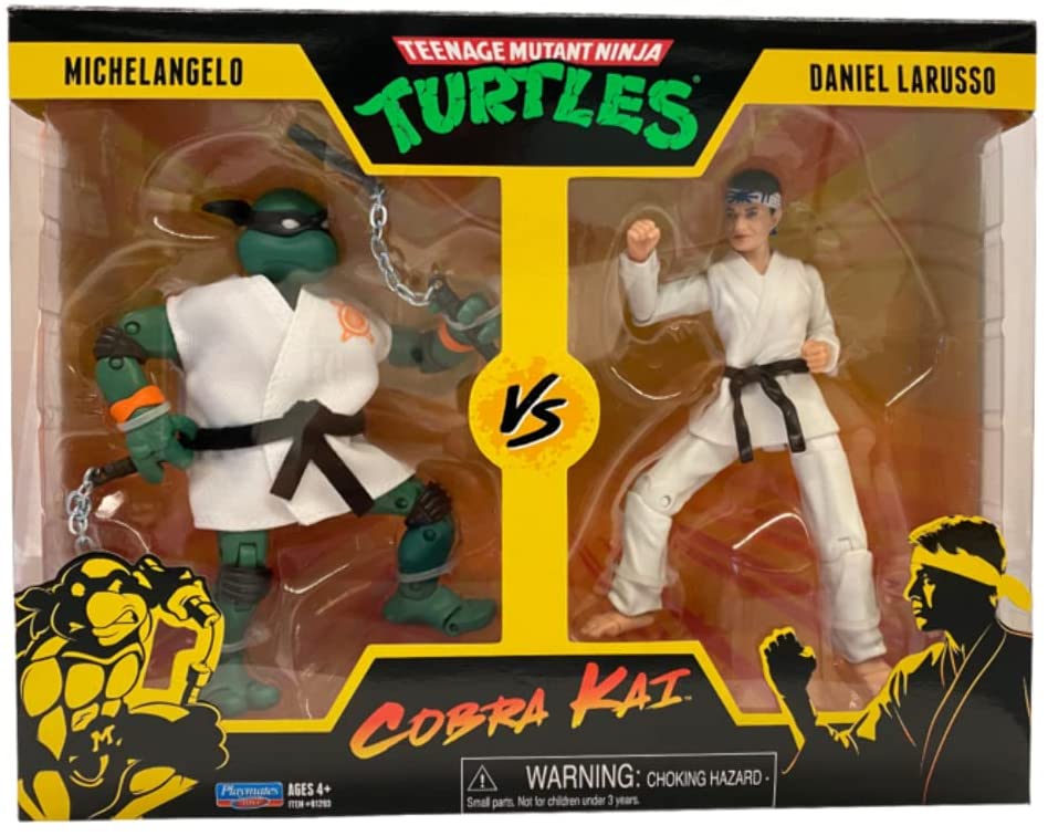 Teenage Mutant Ninja Turtles vs. Cobra Kai Michelangelo vs. Daniel LaRusso 2 Pack - fimurineforall.com