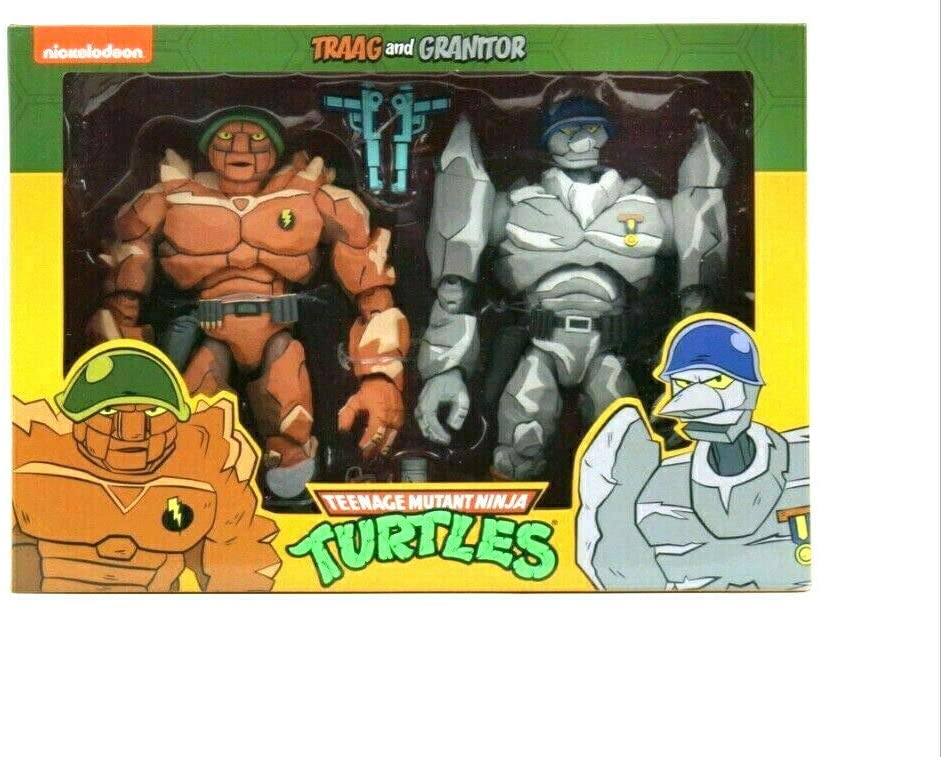 NECA Teenage Mutant Ninja Turtles Traag and Granitor 7" Action Figure 2 Pack Target Exclusive - fimurineforall.com