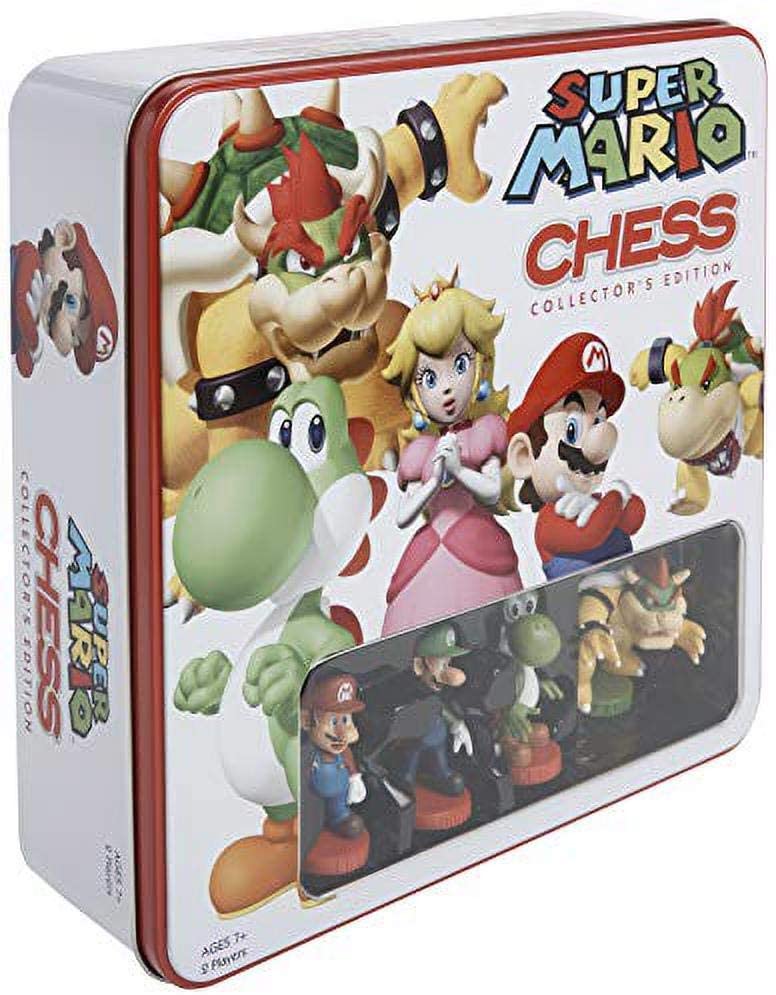 USAOPOLY Super Mario Chess Set | 32 Custom Scuplt Chesspiece Including Iconic Nintendo Characters Like Mario, Luigi, Peach, Toad, Bowser - fimurineforall.com