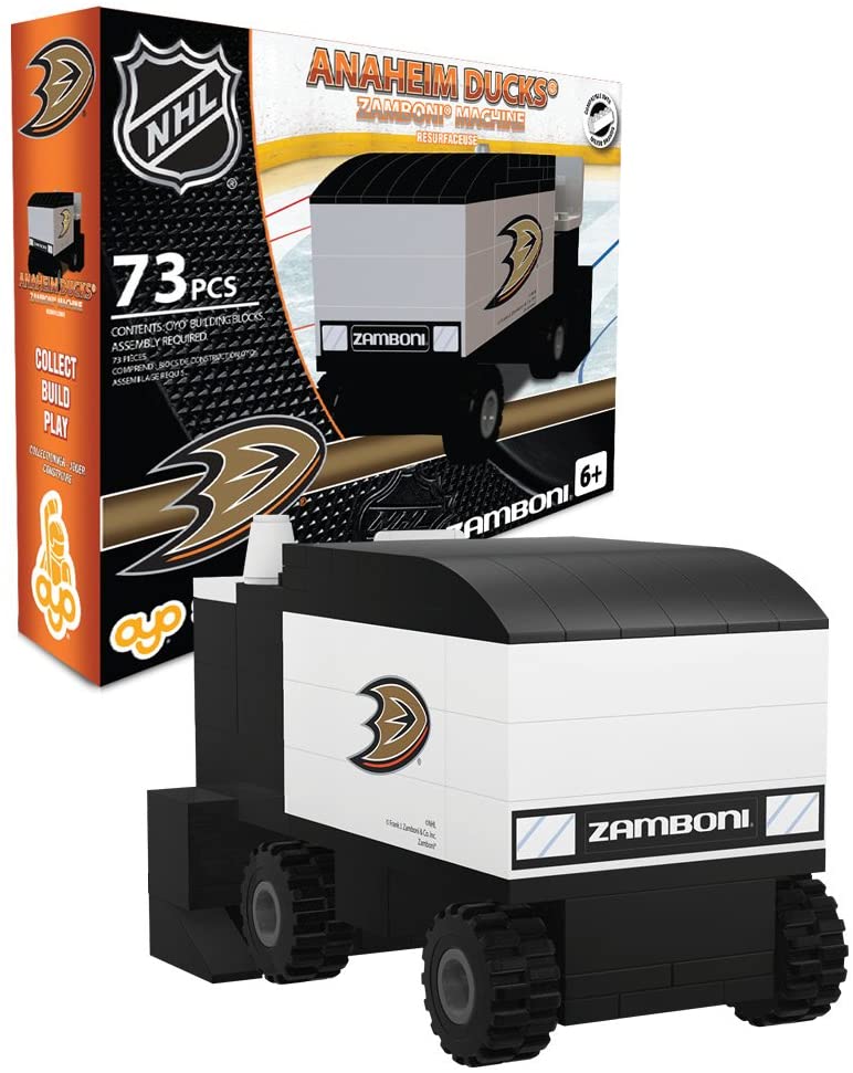 OYO Sports NHL Hockey Zamboni Anaheim Ducks Buildable 73 pcs Ice Resurfacing Machine Building Blocks Set - fimurineforall.com
