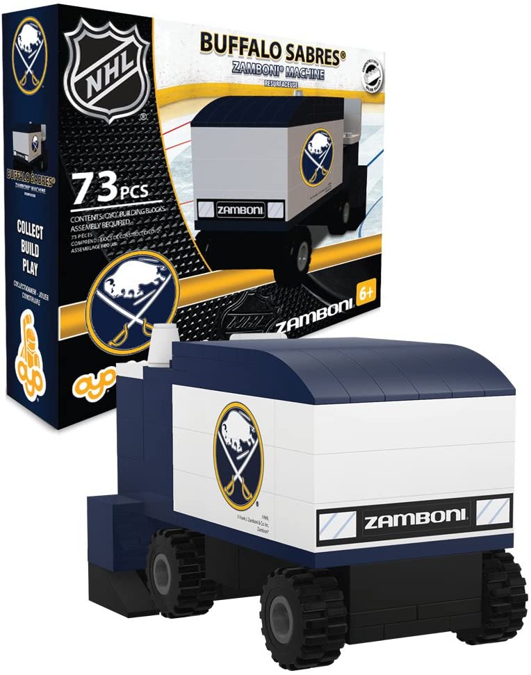 OYO Sports NHL Hockey Zamboni Buffalo Sabres Buildable 73 pcs Ice Resurfacing Machine Building Blocks Set - fimurineforall.com