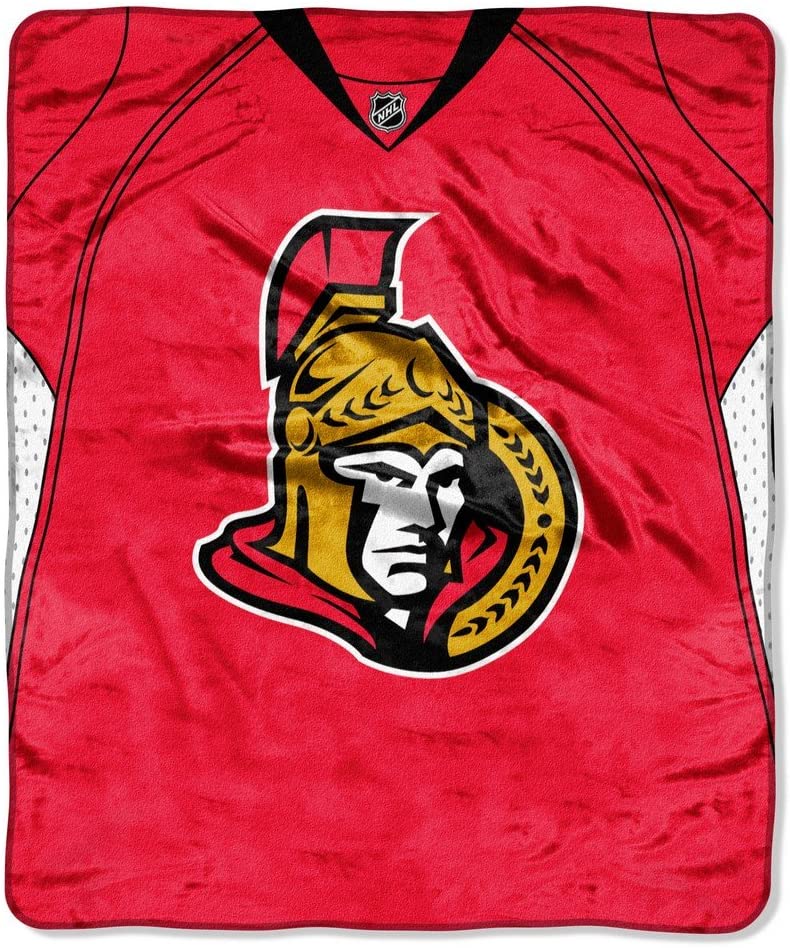 The Northwest Company Ottawa Senators NHL Royal Plush Raschel Blanket (Jersey Series) (50in x 60in) - fimurineforall.com