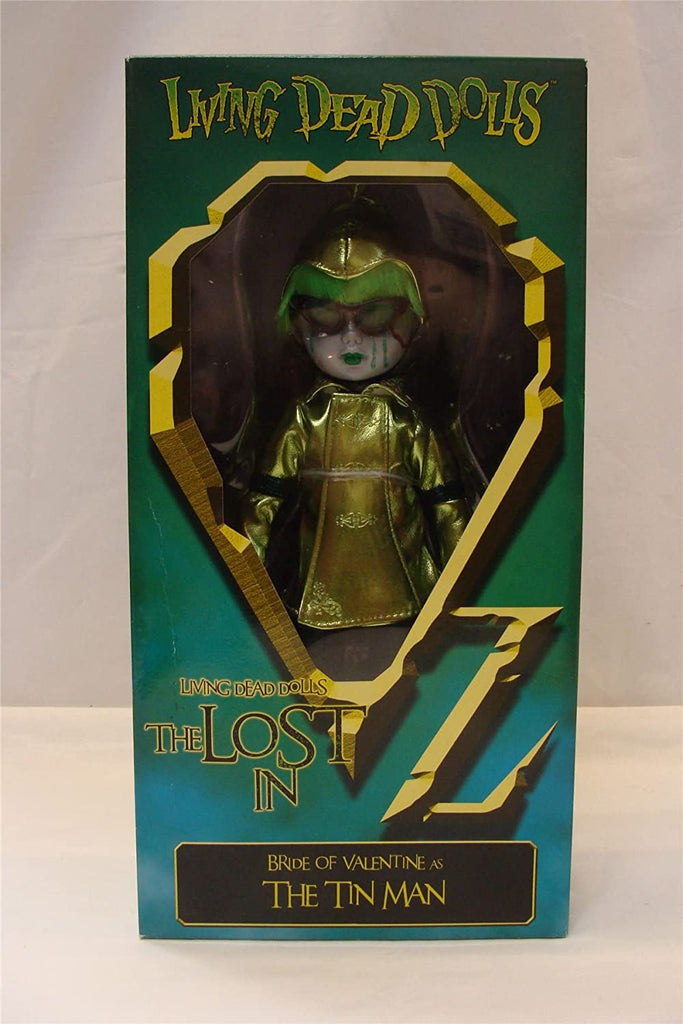 Mezco Toyz Living Dead Dolls The Lost in OZ Exclusive Emerald City Variant Bride of Valentine as The Tin Man Variant 10 Inch Doll - fimurineforall.com