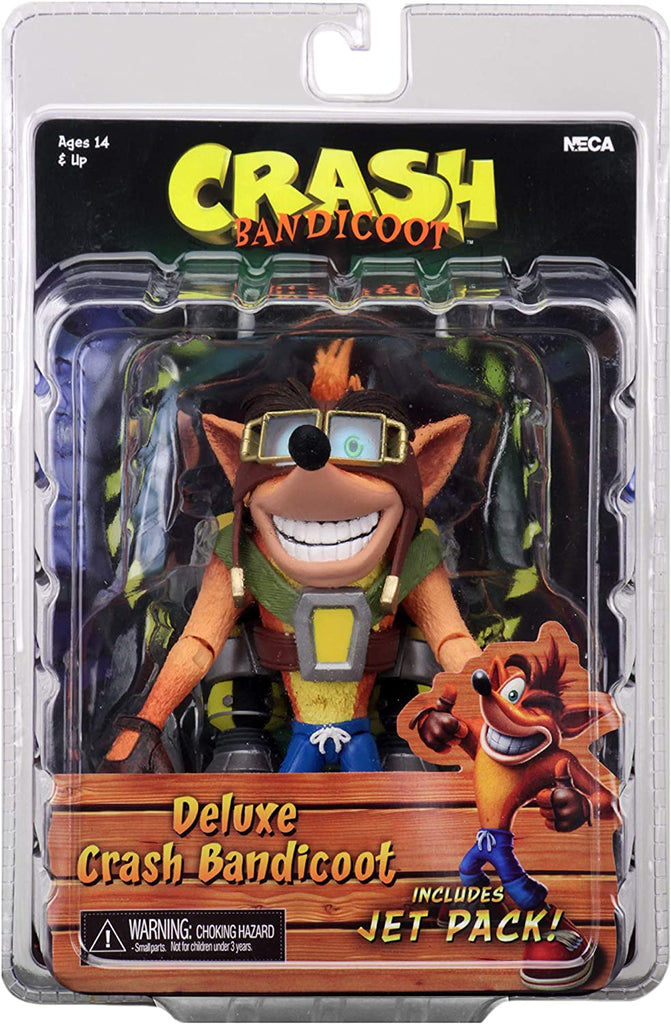 NECA - Crash Bandicoot 7" Scale Action Figure – Deluxe Crash with Jetpack - fimurineforall.com