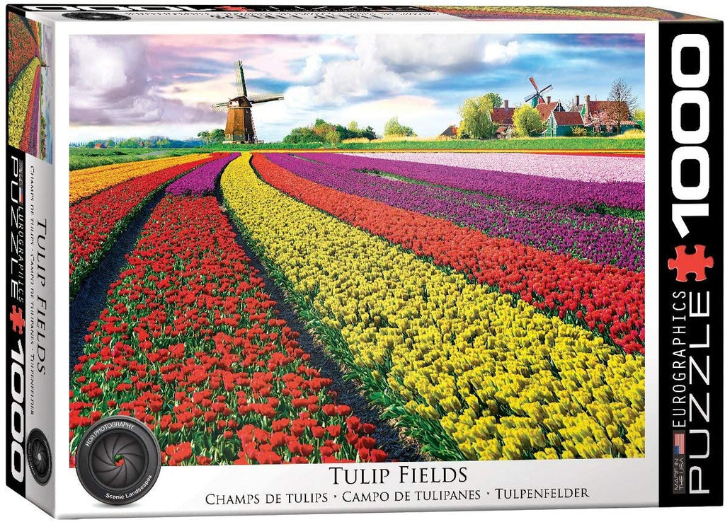 Puzzle 1000 Piece - Tulip Field Netherlands Jigsaw Puzzle - fimurineforall.com
