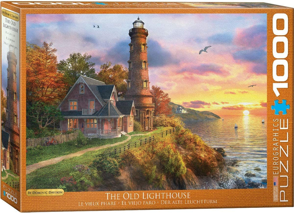 Puzzle 1000 Piece - Lighthouse Sunset Ocean Cliff Peace Quiet Jigsaw Puzzle 6000-0965 - fimurineforall.com