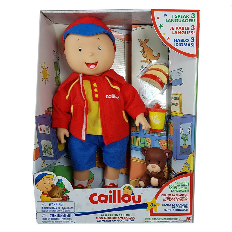 Caillou Best Friend Trilingual 15 Inch Talking Doll, English French Spanish Cartoon Toddlers - fimurineforall.com