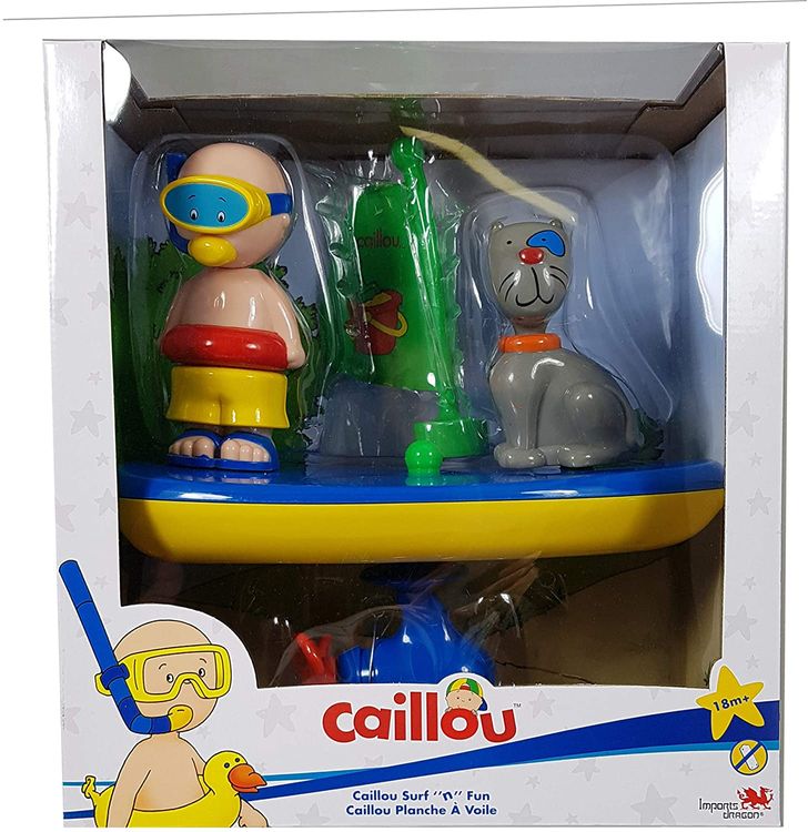 Caillou Surf and Fun boat bath time vehicle Caillou and Gilbert figures for Toddlers - fimurineforall.com