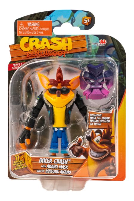 Crash Bandicoot Biker Crash with Akano Mask 5 Inch Action Figure Wave 1 - fimurineforall.com