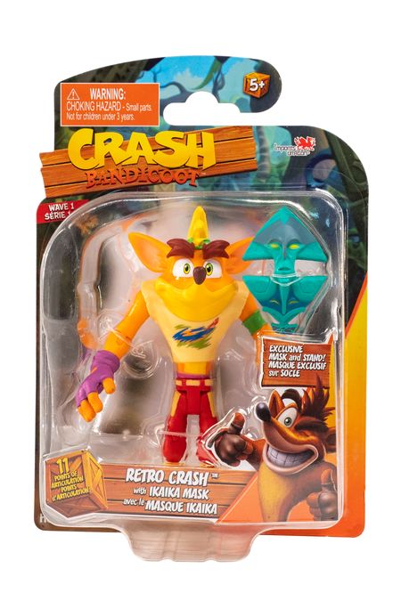 Crash Bandicoot Retro Crash with Ikaika Mask 5 Inch Action Figure Wave 1 - fimurineforall.com
