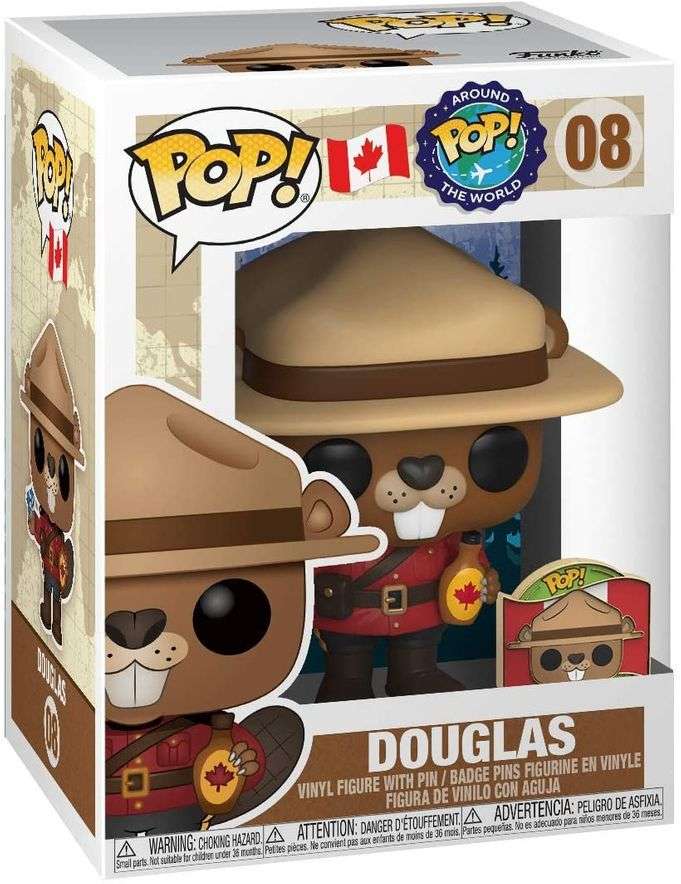 Pop Around The World Canada 3.75 Inch Vinyl Figure - Douglas with Pin # 08 - fimurineforall.com