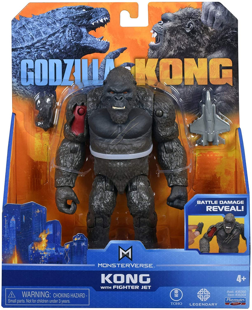Godzilla vs Kong MonsterVerse Movie Kong with Fighter Jet 6 Inch Figure Hollow Earth Monsters Playmates - fimurineforall.com